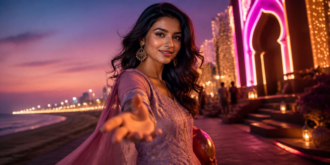 Live casino player using mobile device by Chennai Marina Beach